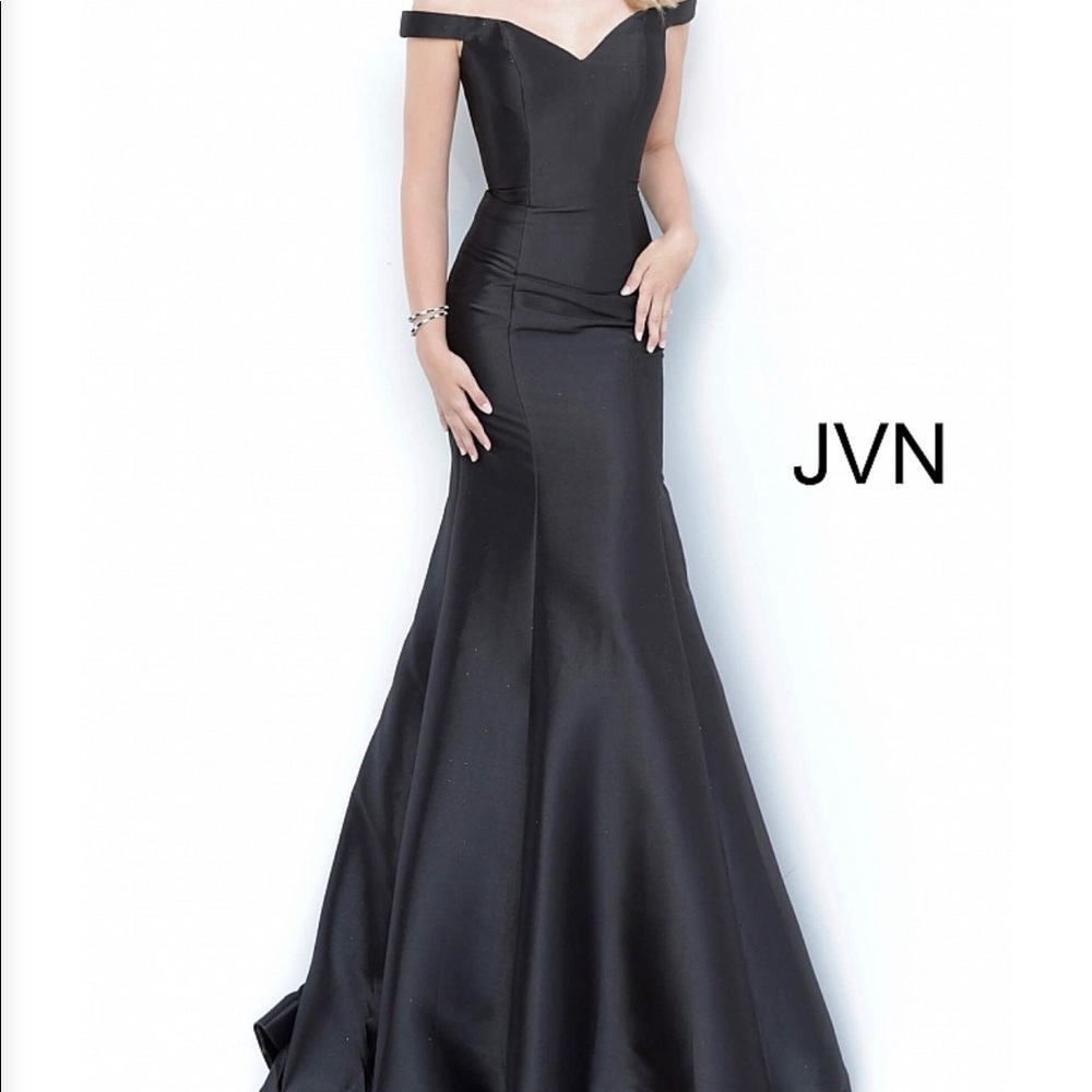 Jovani off the shoulder mermaid gown.
